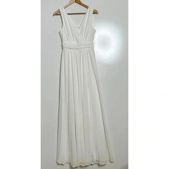 Lulus Thoughts Of Hue White Surplice Maxi Dress Size XS - Picture 3 of 10